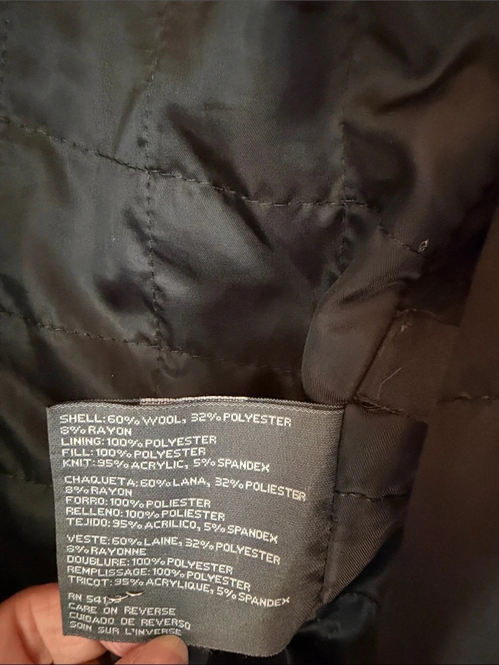 Kenneth Cole Reaction Men’s Size Large Black Pea Coat - Picture 6 of 8
